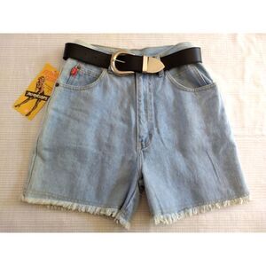 NWT No Excuses Juniors 7 Denim Shorts Vintage 80s Femme Fatale Blue‎ Jeans Belt